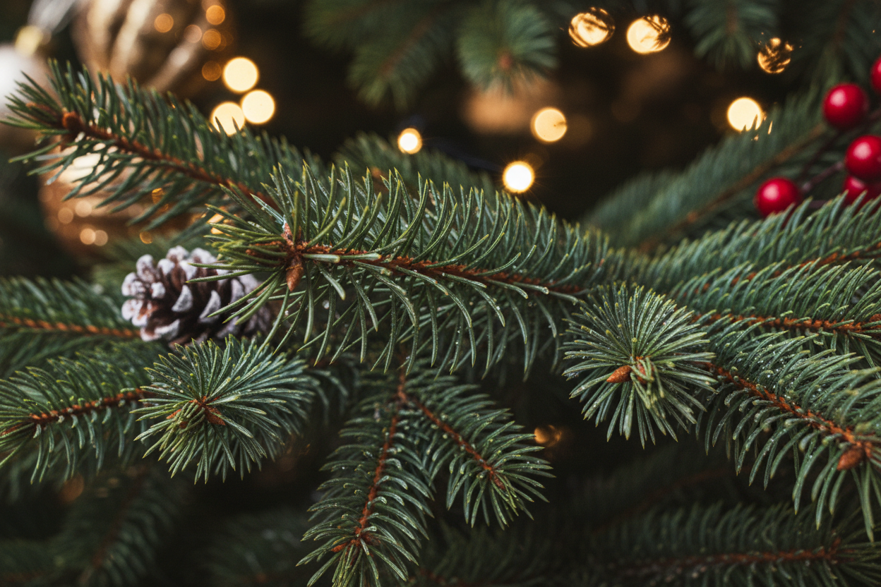 fais un zoom sur les branches du sapin